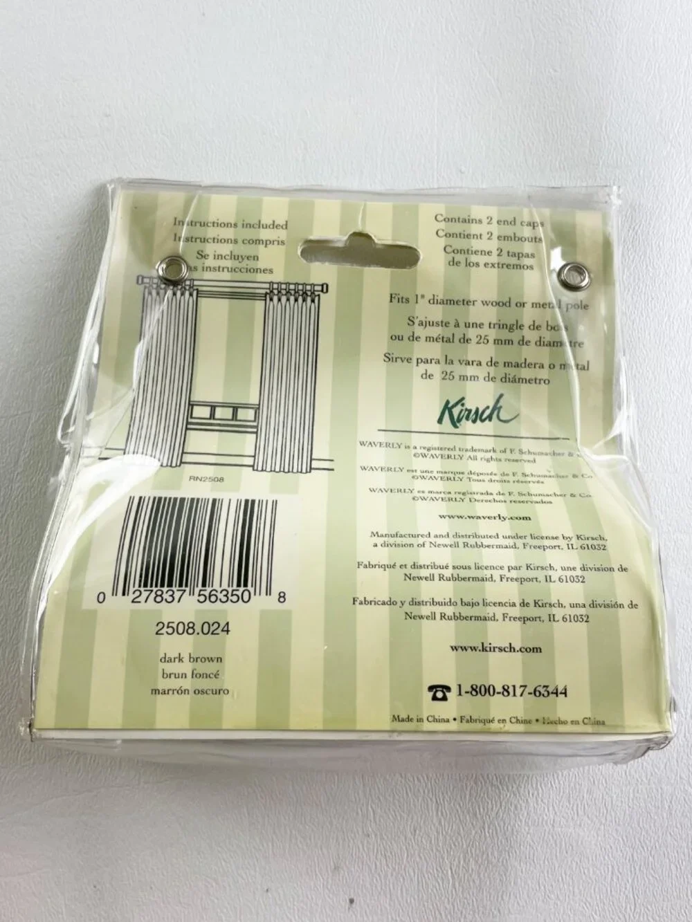 Waverly Dark Brown End Caps (2 Packs \ 4 Total)